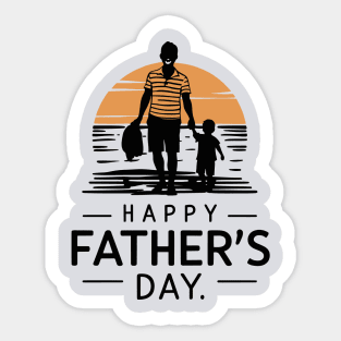 Silhouette Figure with sun Happy Fathers Day Sticker
